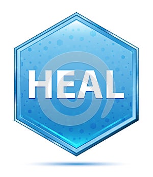 Heal crystal blue hexagon button