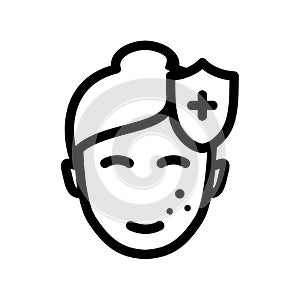 Heal inflammation care face health single isolated icon with outline style