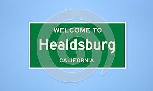 Healdsburg, California city limit sign. Town sign from the USA. photo