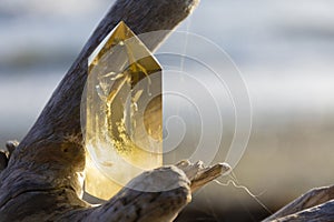 Healing Citrine Crystal Tower Close Up