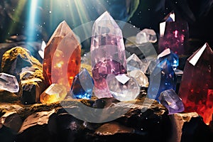 Healing crystals and gemstones self care background