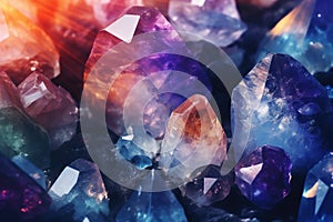 Healing crystals and gemstones self care background