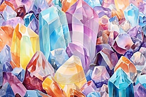 Healing crystals and gemstones self care background