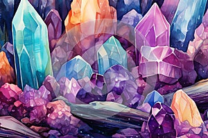 Healing crystals and gemstones self care background