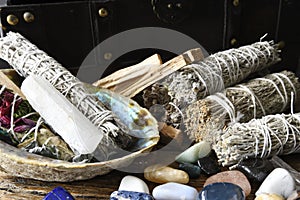 Healing Crystals and Handmade Smudge Sticks