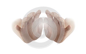 Healing Hands on white background