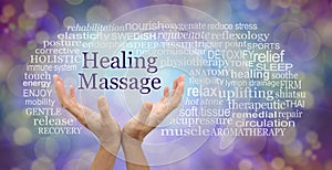 Healing Massage Word Tag Cloud