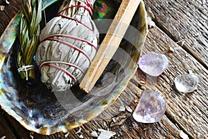 Healing Sage Smudge Bundles and Clear Crystals