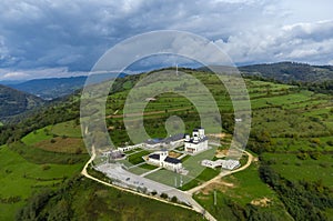 The Healing Spring monastery in Salva - Romania seen from above photo