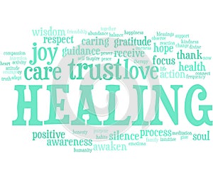 Healing words word cloud concept