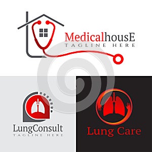 Healt care and medical icon, pharmaceutical medicine symbol, doctor stethoscope logo, healthy lung, bowel, human anatomy ,