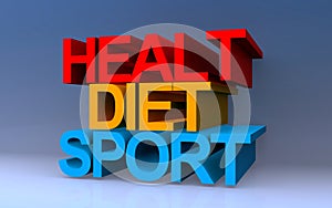 healt diet sport on blue photo