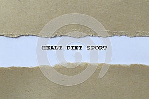 healt diet sport on white paper