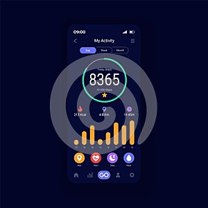 Health analysis smartphone interface vector template