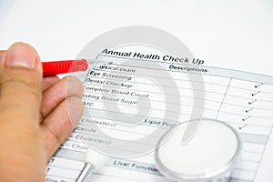 Health announce check list of person every year