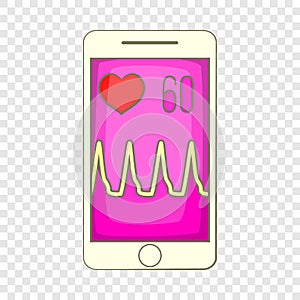 Health app on a smartphone icon, cartoon style