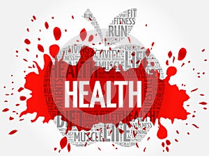 Health apple word cloud