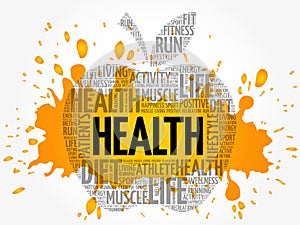 Health apple word cloud collage