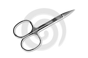 Health and Beauty - Top view closed Manicure scissors isolated