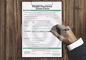 Health Benefits Claim Benefits Form Concept