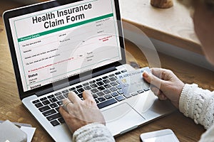 Health Benefits Claim Benefits Form Concept photo