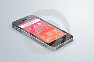 Health book app on the modern smartphone screen