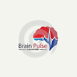 Health  Brain pulse  Logo Template Design Vector, Emblem, Design Concept, Creative Symbol, Icon