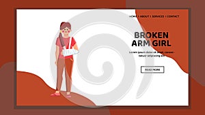 health broken arm girl vector