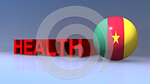 Health with cameroon flag on blue