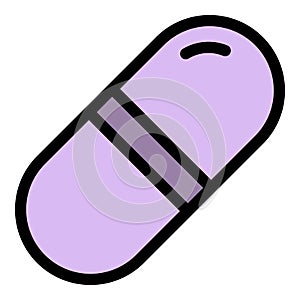 Health capsule icon color outline vector