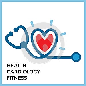 Health, cardiology and fitness vector illustration