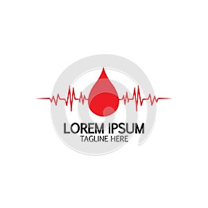 Health care&Blood donation logo icon design template