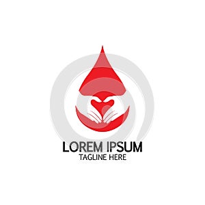 Health care&Blood donation logo icon design template