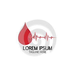 Health care&Blood donation logo icon design template