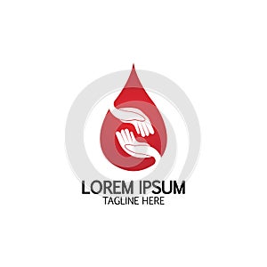 Health care&Blood donation logo icon design template