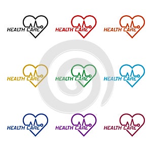 Health care color icon. Set icons colorful
