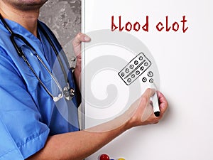 Health care concept about blood clot  with inscription on the sheet