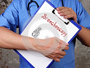 Health care concept about Bronchoscopy with inscription on the piece of paper