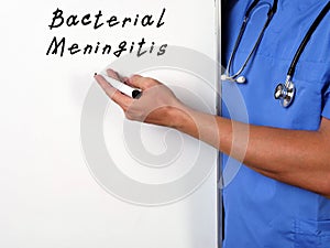 Health care concept meaning Bacterial Meningitis with inscription on the piece of paper