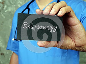 Health care concept meaning Colposcopy with sign on the sheet photo