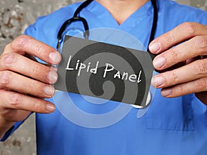 Health care concept meaning Triglyceride Test Lipid Panel with inscription on the page