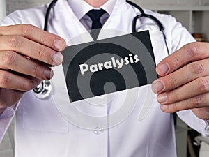 Health care concept about Paralysis with inscription on the piece of paper