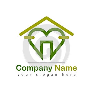 Health care heart home logo