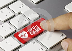 Health care - Inscription on Red Keyboard Key.