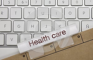 Health care - Inscription on White Keyboard Key