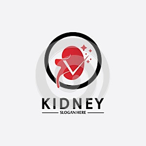 Health and Care Kidney Logo Design Concept. Urology Logo Vector Template