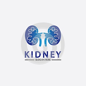 Health and Care Kidney Logo Design Concept. Urology Logo Vector Template
