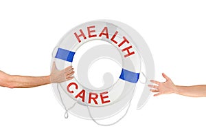 HEALTH CARE life buoy ring help reaching hands