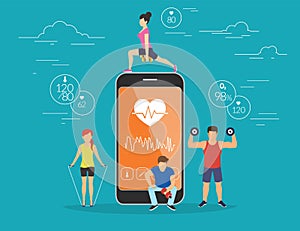 Health care mobile app concept illustration