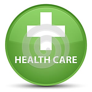 Health care (plus sign) special soft green round button